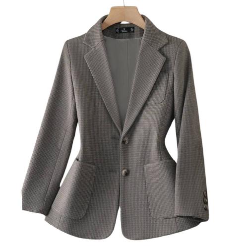 Blazer Feminino Alfaiataria Texturizado Cinza - Forzane